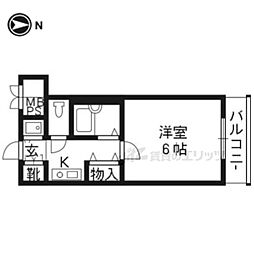 リーガル京都河原町2 1Kの間取図画像
