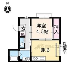 鹿ケ谷マンション 2DKの間取図画像