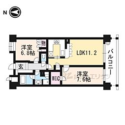 リーガル京都烏丸五条通り 2LDKの間取図画像