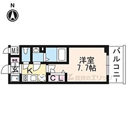 エスリード京都梅小路アヴェニテ 1Kの間取図画像