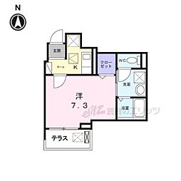 ヒカルサ京都伏見深草 1Kの間取図画像