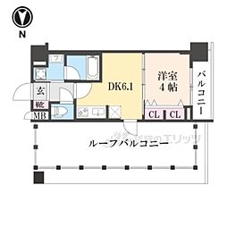 ベラジオ雅び烏丸十条2 1DKの間取図画像