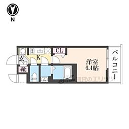 ファステート京都ステーションウォズ 1Kの間取図画像