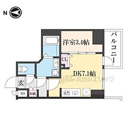 ファステート京都東寺フェイブ 1DKの間取図画像