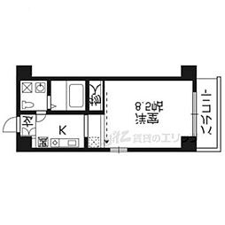 ローサオルデン 1Kの間取図画像