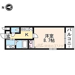 グランディール四条大宮 1Kの間取図画像