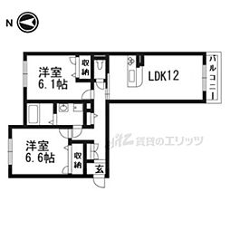 シャーメゾン日野 2LDKの間取図画像