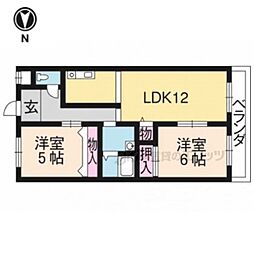 ターンドール西野 2LDKの間取図画像