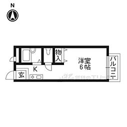 メゾンタカノ 1Kの間取図画像