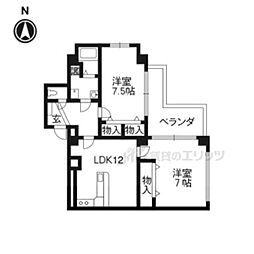 プレステージ翼 2LDKの間取図画像