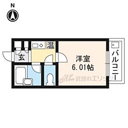 鳴滝グリーンハイツ 1Kの間取図画像