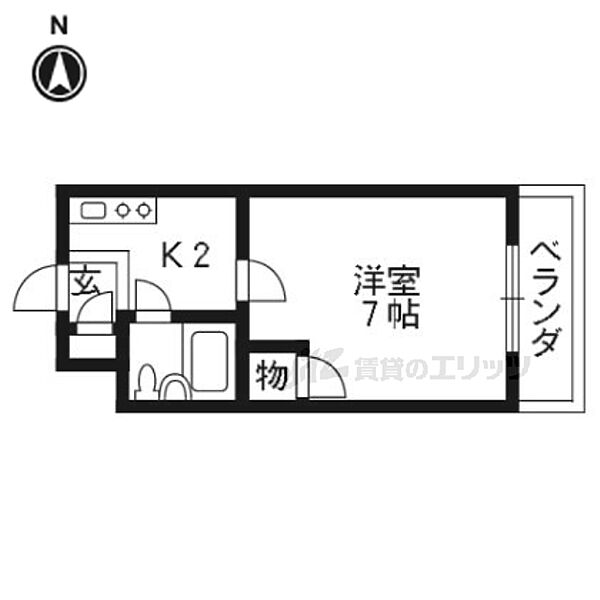 ハイツ北路 203｜京都府京都市右京区太秦北路町(賃貸マンション1K・2階・19.20㎡)の写真 その2