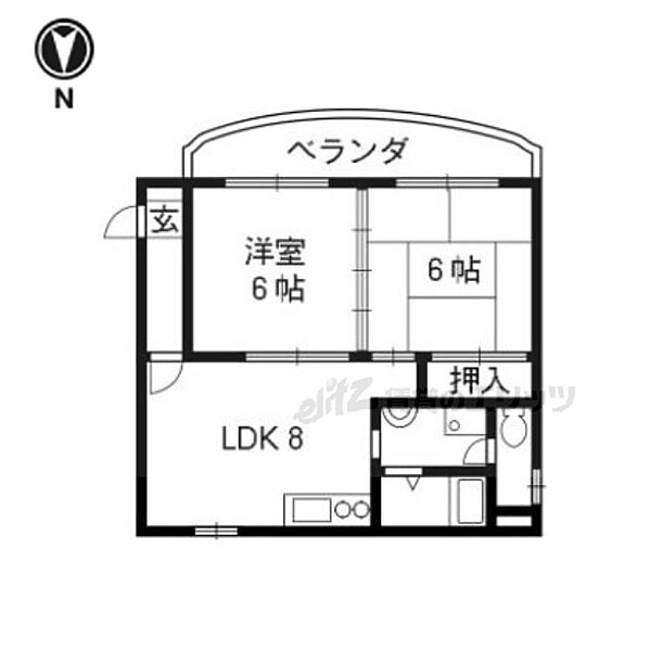 サンライブマンションII 3-C｜京都府京都市右京区梅津北浦町(賃貸マンション2LDK・3階・37.00㎡)の写真 その2