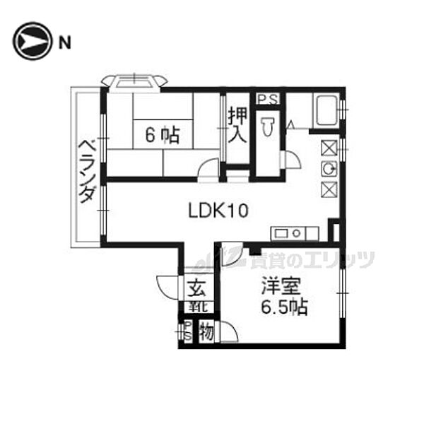 リバティハウス樟家 202｜京都府京都市西京区川島東代町(賃貸アパート2LDK・2階・46.84㎡)の写真 その2