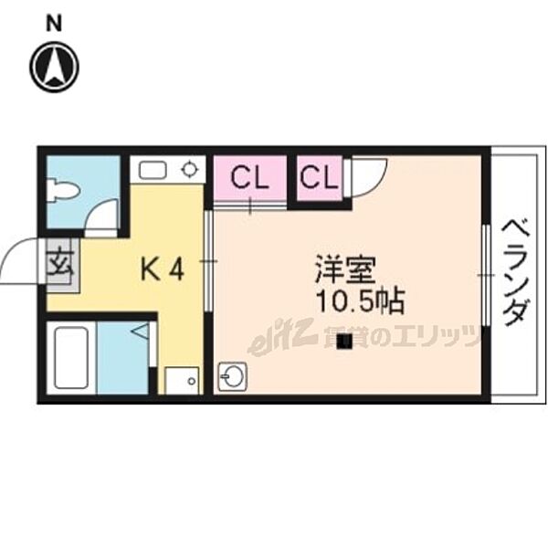 グリーンハイツ紫野 E-16｜京都府京都市北区紫野上柏野町(賃貸アパート1K・2階・27.00㎡)の写真 その2