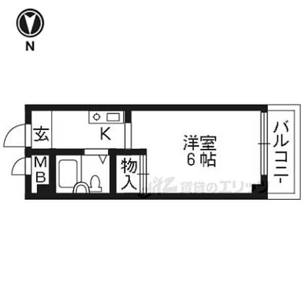 ハイツ協栄 206｜京都府京都市北区鷹峯旧土居町(賃貸マンション1K・2階・19.92㎡)の写真 その2