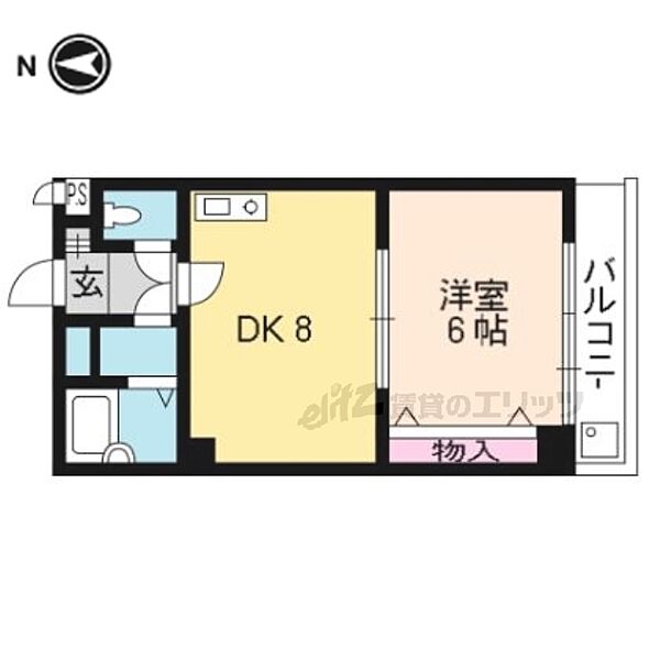 サンハイツ伯楽 402｜京都府京都市中京区西ノ京伯楽町(賃貸マンション1LDK・4階・32.80㎡)の写真 その2