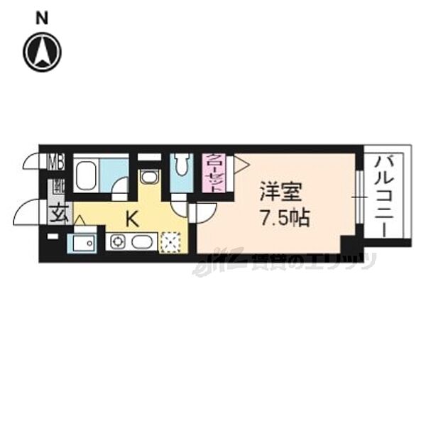 ソレアードさがの 103｜京都府京都市右京区嵯峨野内田町(賃貸マンション1K・1階・25.01㎡)の写真 その2