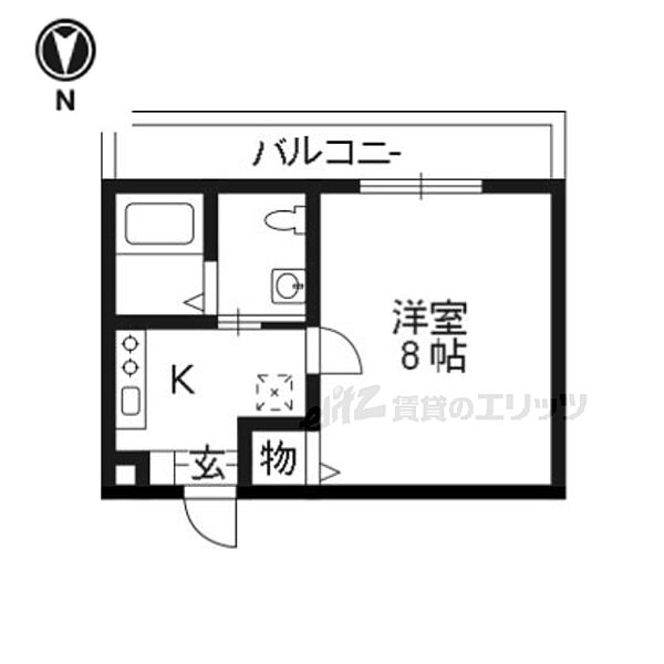 ブライトハイムＡ棟 203｜京都府京都市右京区梅津前田町(賃貸マンション1K・2階・24.22㎡)の写真 その2