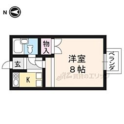 ハイム山喜 1Kの間取図画像