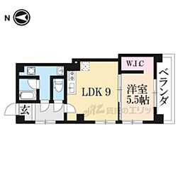 JR山陰本線 丹波口駅 徒歩5分の賃貸マンション 4階1Kの間取り