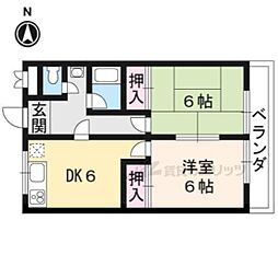 ハイツ木村 2DKの間取図画像
