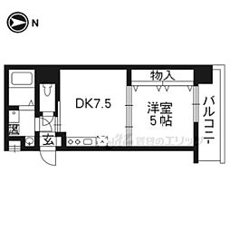 プルメリア御池 5階1DKの間取り