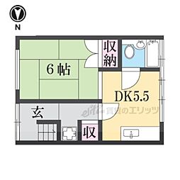 親和荘 1DKの間取図画像