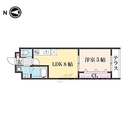 ARCA嵯峨嵐山 1LDKの間取図画像