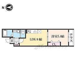 ARCA嵯峨嵐山 1LDKの間取図画像