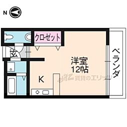 ハイツ北山 ワンルームの間取図画像