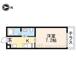 クレアラ・クーオ 1Kの間取図画像