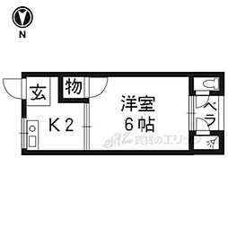 山口ハイツ 1Kの間取図画像