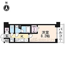 ベラジオ雅び京都西院 1Kの間取図画像