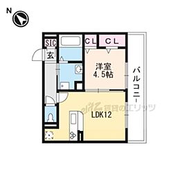 ラカーザセレーナ 1LDKの間取図画像