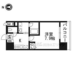 ベラジオ京都西院ウエストシティ2 1Kの間取図画像
