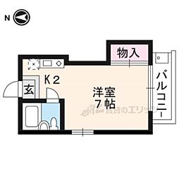 サンローズ 1Kの間取図画像