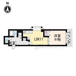 サンモリタ 1LDKの間取図画像
