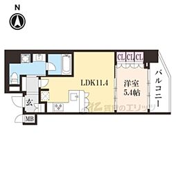 リーガル京都西陣2 1LDKの間取図画像