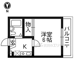 レオパレスナカイ 1Kの間取図画像