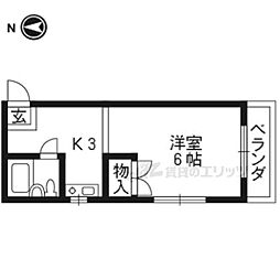メイトパープル ワンルームの間取図画像