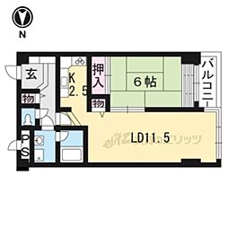 レトロマンション4 1LDKの間取図画像