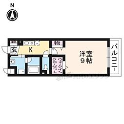 紫竹舘 1Kの間取図画像