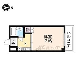 ティンクル 1Kの間取図画像
