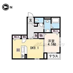 シャーメゾン大将軍 1LDKの間取図画像