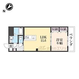 シャルレ7番館 1LDKの間取図画像