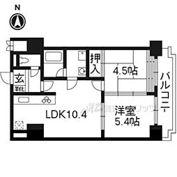 ライオンズマンション京都河原町第2 2LDKの間取図画像