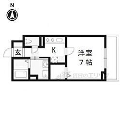 ポルトボヌール 1Kの間取図画像