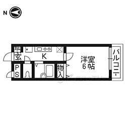 ヴィーブル 1Kの間取図画像