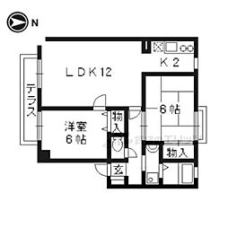 プレミールウエシマ 2LDKの間取図画像